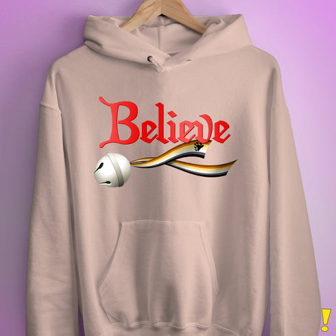 Believe Bear Pride Jingle Bell Hoodie - Light Pink